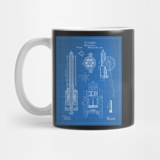 Gatling Machine Gun Patent - Gun Lover Gun Shop Art - Blueprint Mug